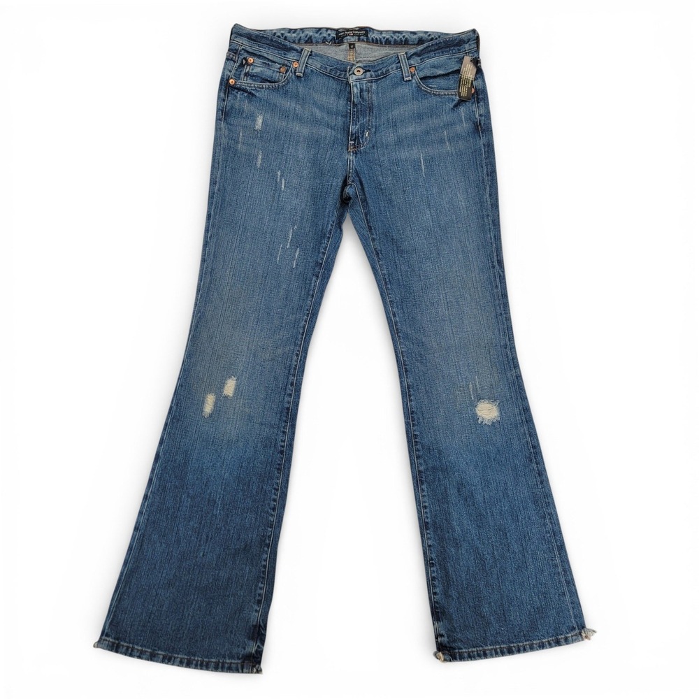 Polo Ralph Lauren Womens 32x34 Melanie‎ Bootcut Denim Jeans Distressed Blue